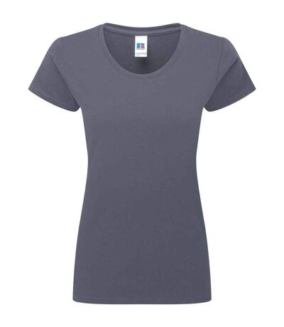 Womens/ladies Authentic Ringspun Cotton Classic T-shirt Convoy Grey Russell