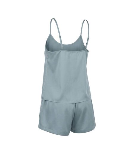 OZABI Pack 2 Pyjamas Courts Femme, Débardeur Satiné et Short 2 Poches