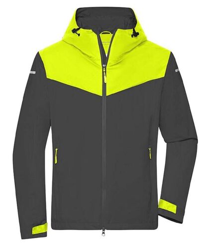 Veste 4 saisons softshell - Homme - JN1180 - gris carbone et jaune vif