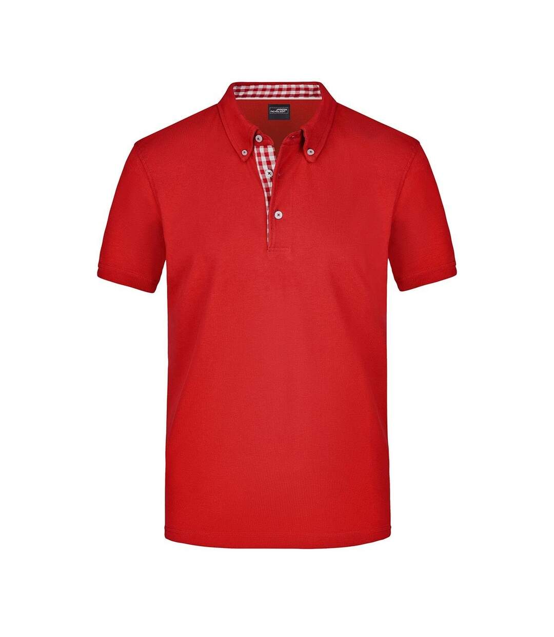 Polo Motif/style Uni Homme Rouge Blanc James And Nicholson-1