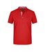 Polo Motif/style Uni Homme Rouge Blanc James And Nicholson-1