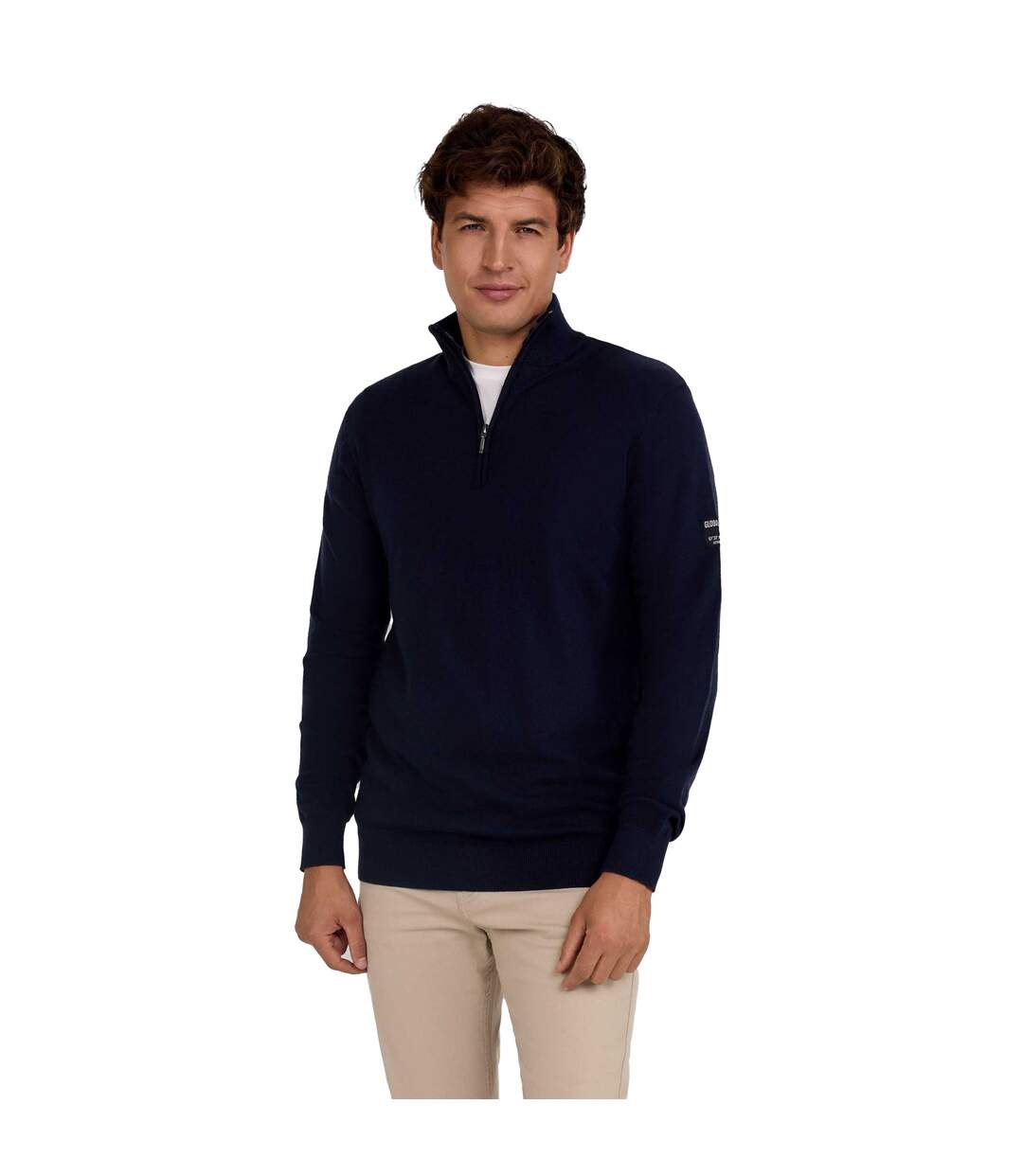 Sweat Motif/style Uni Homme Bleu Foncé Respect-1