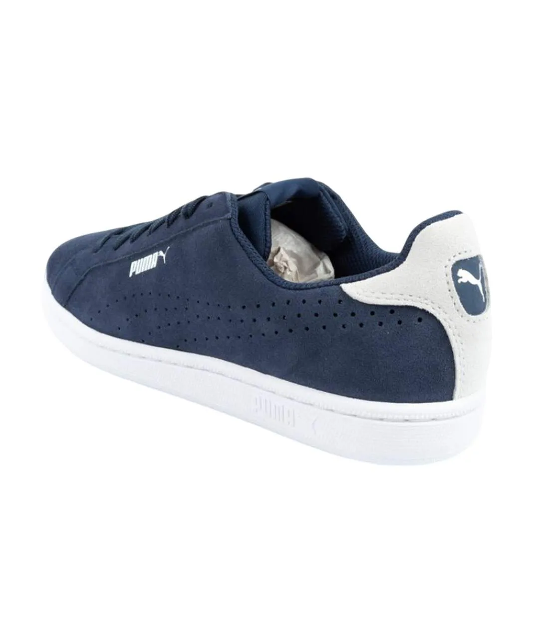 Baskets Smash Perf Homme Blanc Bleu Marine Puma-2