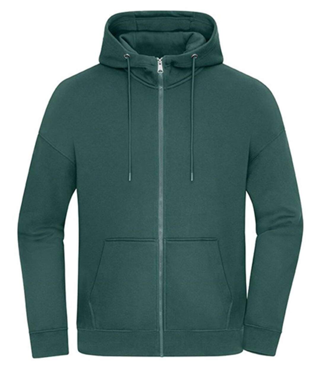 Sweat à capuche zippé oversize unisexe - 8043 - vert fumé-2