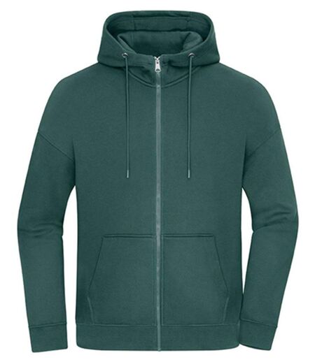 Sweat à capuche zippé oversize unisexe - 8043 - vert fumé