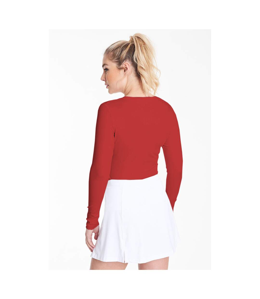 T-shirt base layer à manches longues femme rouge Rhino