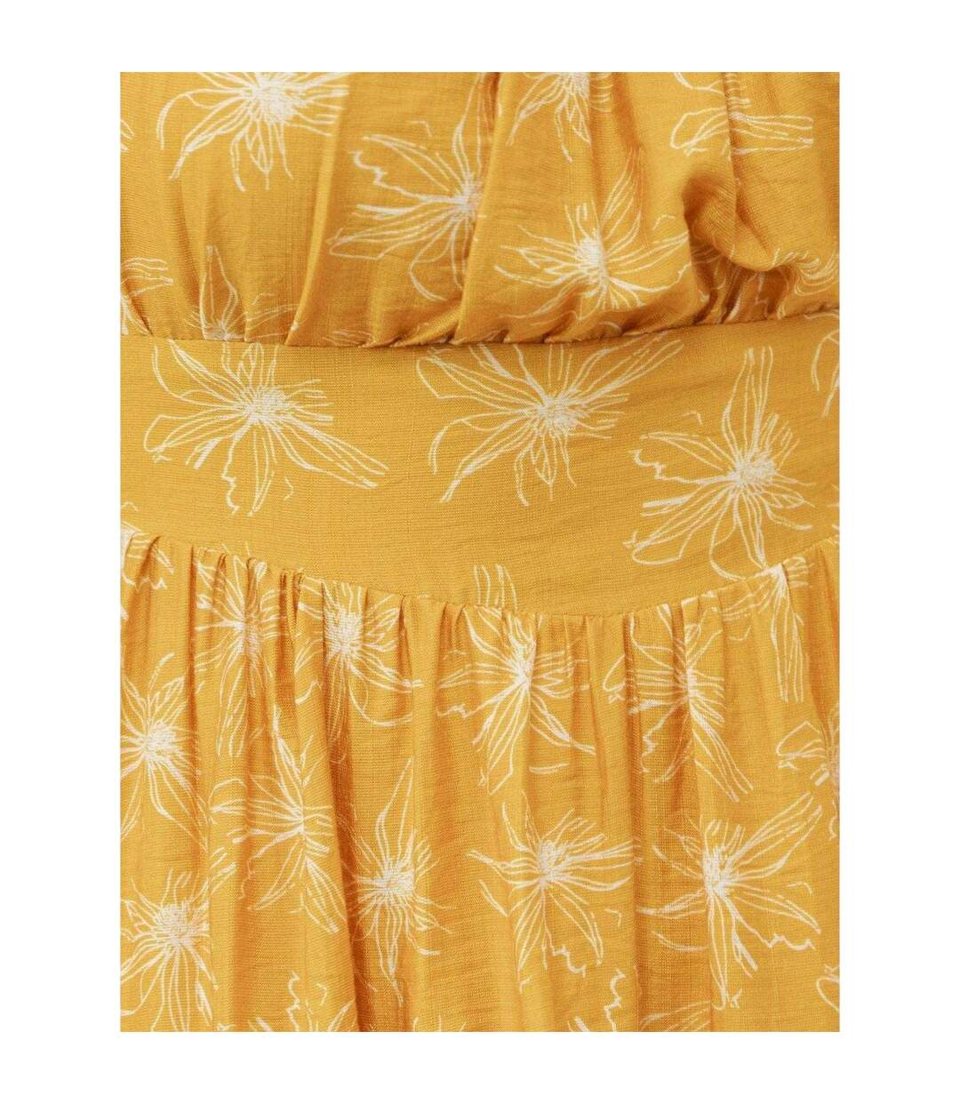 Robe Courte Manches À Nouer Motif/style Floral Femme Jaune Lovedrobe-4