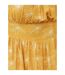 Robe Courte Manches À Nouer Motif/style Floral Femme Jaune Lovedrobe-4