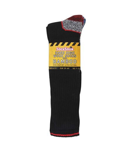 Men's Knee High Bamboo Work Socks for Steel Toe Boots | Anti Sweat Heavy Duty