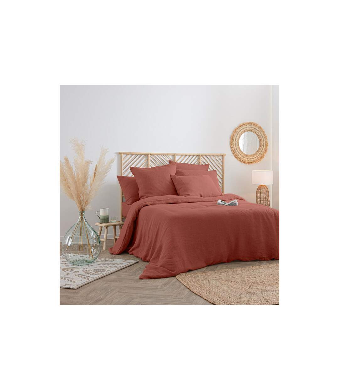 Housse de Couette Lin Adorable 240x220cm Terracotta-1