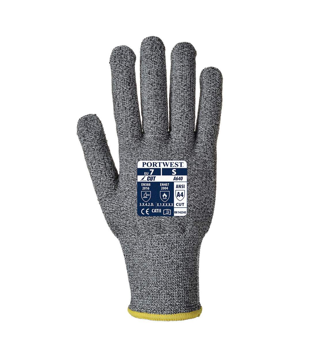 Unisex adult cut resistant liner gloves m grey Portwest-2