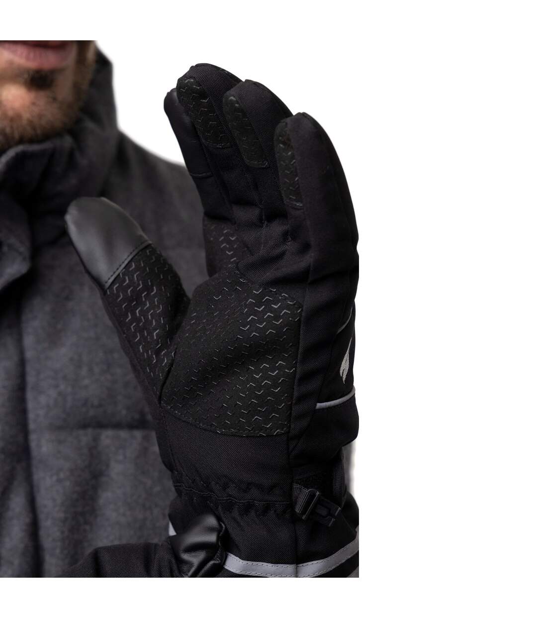 Mens Hi-Vis Reflective Thermal Work Gloves with Touchscreen Fingertips-3