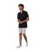 Mens Embroidered Collared Short-sleeved Bowling Shirt Black Threadbare-1