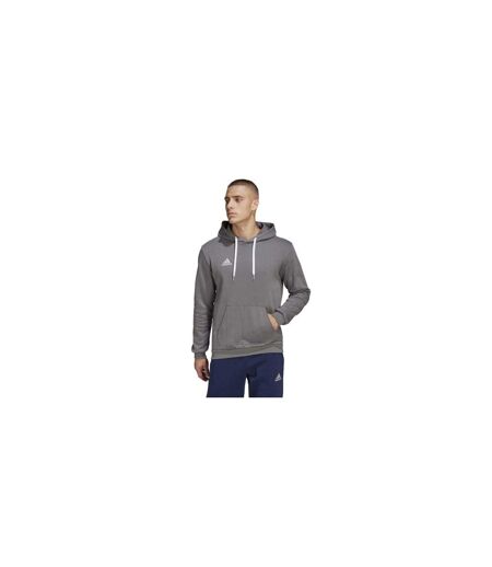 Mens Entrada 22 Cotton Blend Pullover Hoodie Grey Adidas
