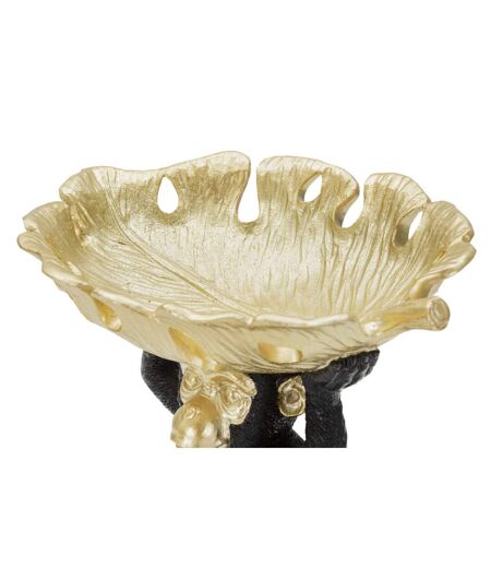 Vide-Poche Statuette Singe 25cm Noir & Or