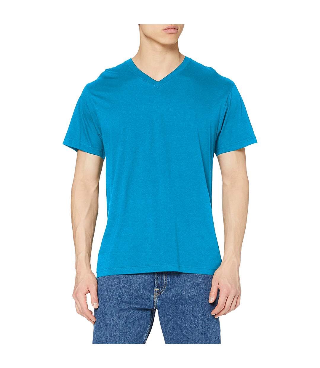 T-shirt col v homme bleu clair Stedman