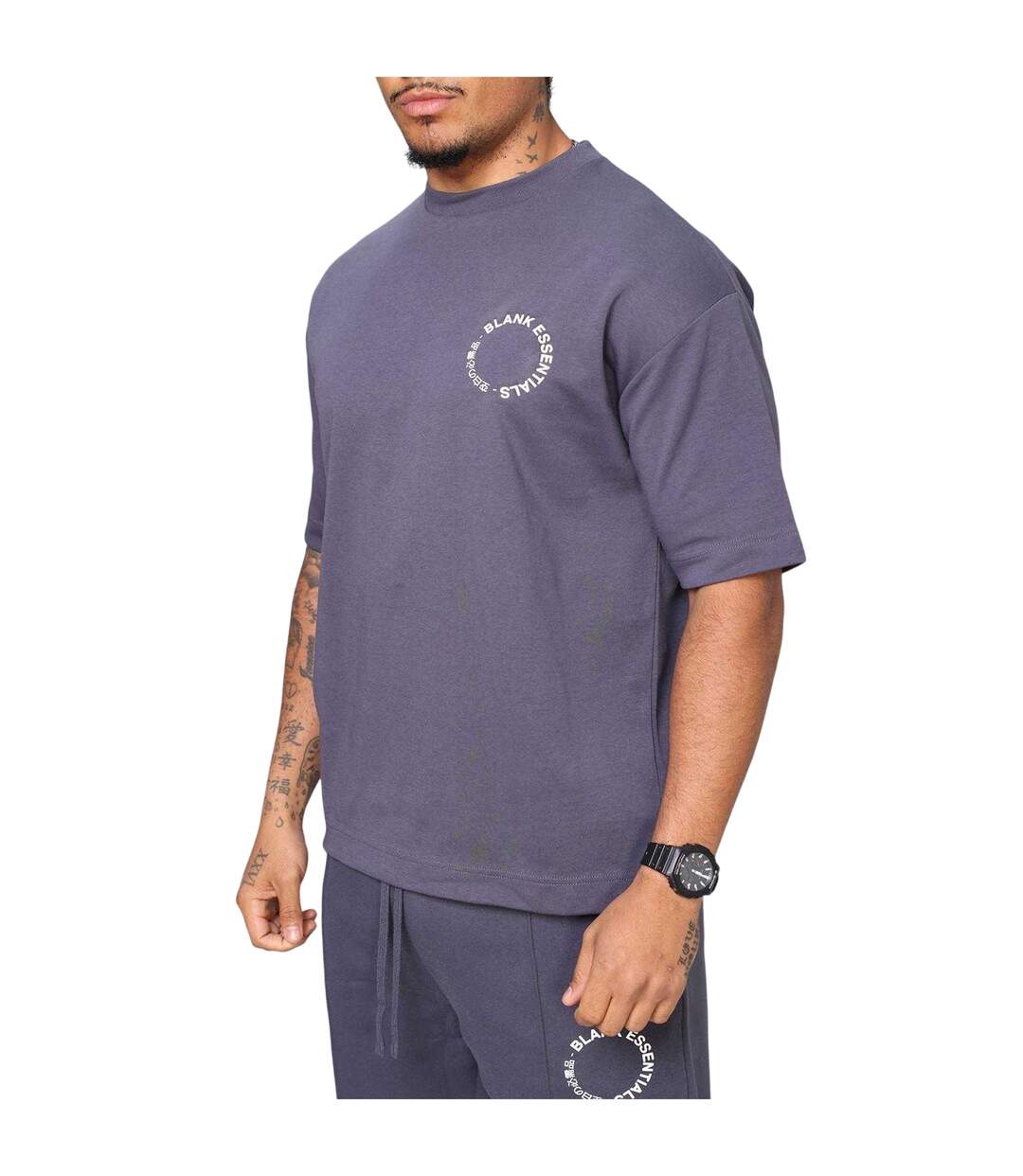 Mens T-shirt Thunder Grey Blank Essentials-3
