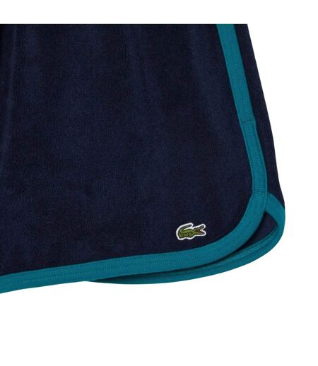 Womens/ladies Terrycloth Contrast Detail Shorts Blue Lacoste