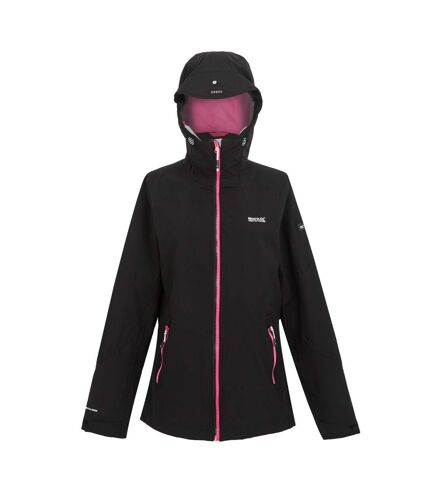 Veste imperméable raddick femme noir / rose fluo Regatta