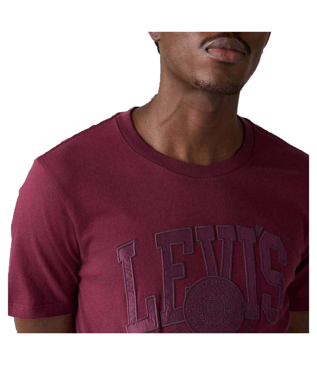Mens Lettering Embroidered T-shirt Purple Levis-3