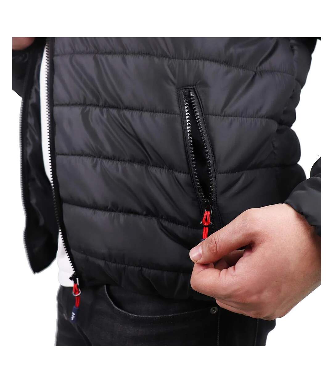 Mens thermal showerproof padded jacket black Lee Cooper-3