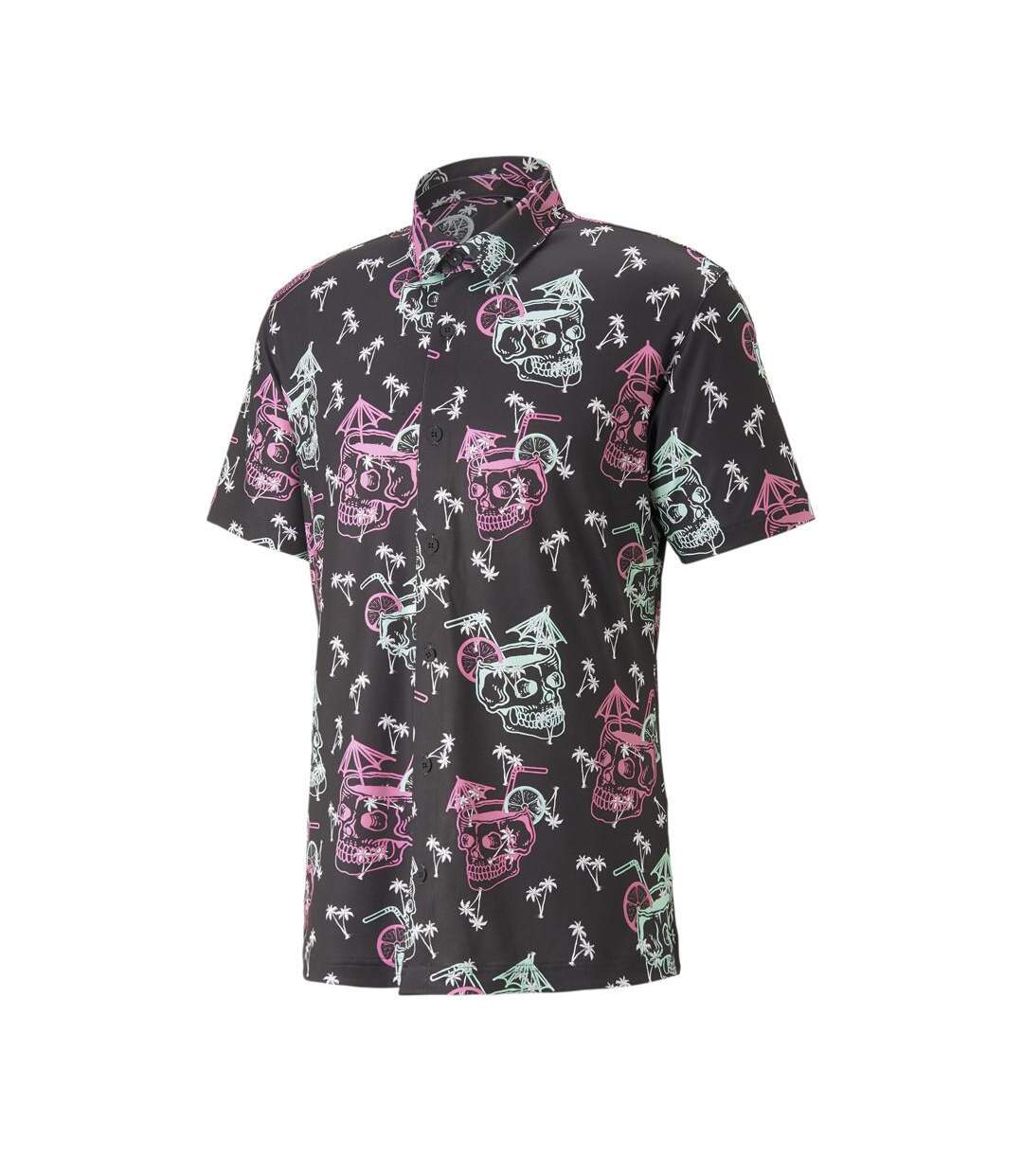 Chemisette  de golf noire imprimé homme puma tropi-cool - m-1