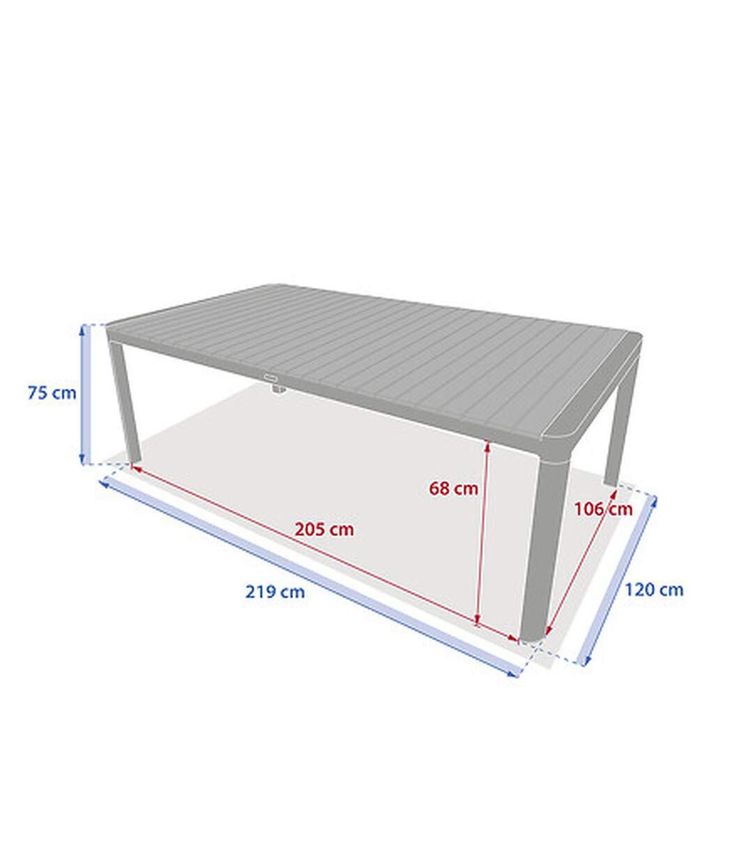 Table de jardin fixe en aluminium et acacia 10 places PARADIZE - Noyer et graphite-3