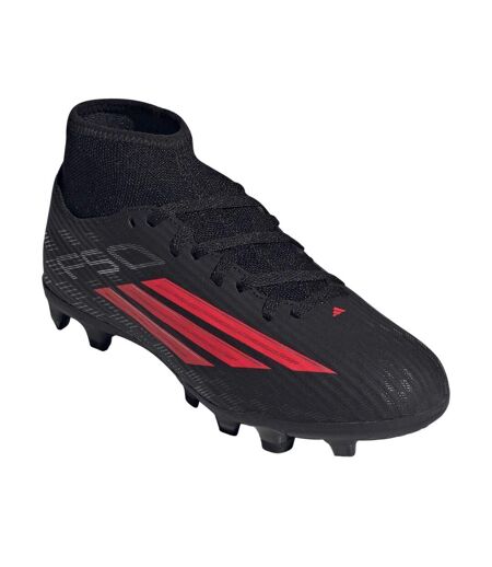 Childrens/kids F50 League Firm Ground Football Boots Black Red Adidas
