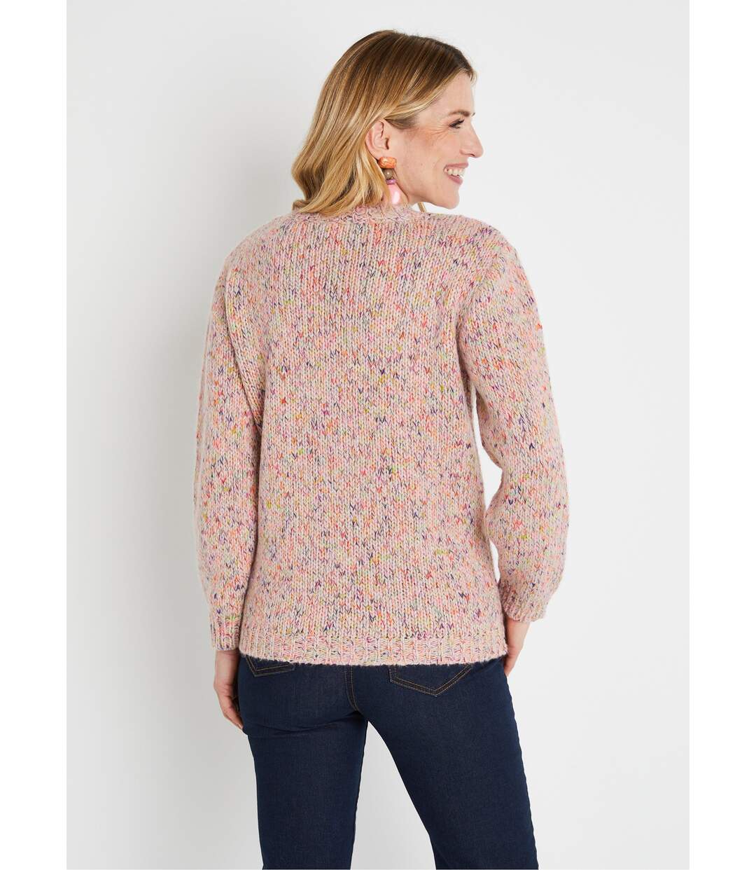 Pull chaud mouliné col rond avec laine et mohair-2
