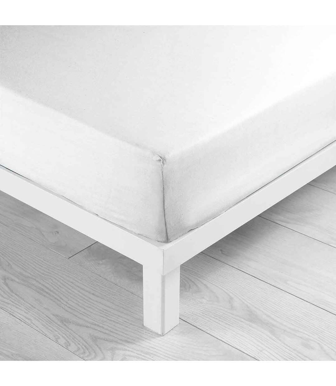 Drap Housse en Coton Biolina 140x190cm Blanc-2