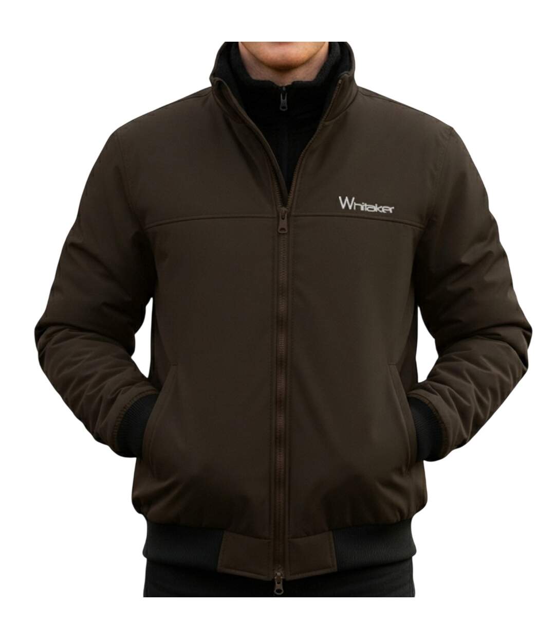 Unisex Adult Wyke Fleece Lined Bomber Jacket Brown Whitaker-2