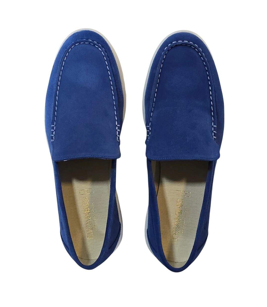 Mens Francis Suede Slip-on Loafers Blue Nicholas Deakins-4