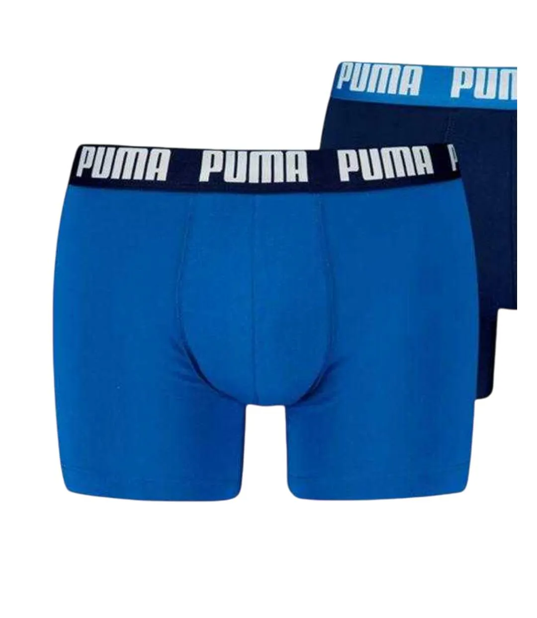 Pack Of 2  Mens Cotton Blend Boxer Briefs  Navy Blue Blue Puma-3