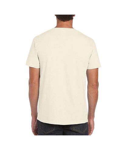 Mens soft style ringspun t shirt natural Gildan