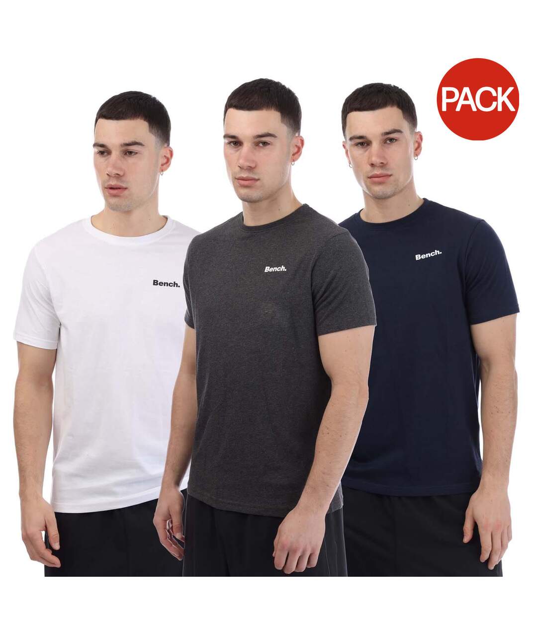 T-shirts Style Logo Somerset Homme Bleu Marine Blanc Gris Bench-1