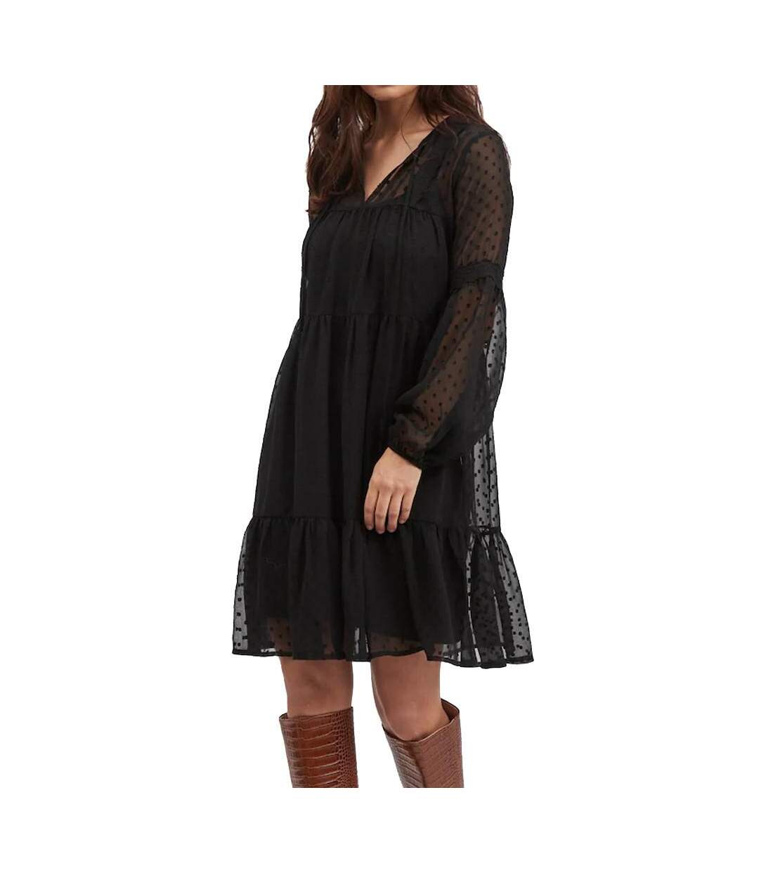 Robe Noir Plumetis Femme Vila Edee - 34-1