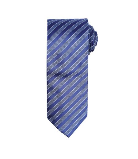 Premier Mens Double Stripe Pattern Formal Business Tie (Navy/Blue) (One Size) - UTRW5235