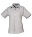 Premier Short Sleeve Poplin Blouse/Plain Work Shirt (Silver) - UTRW1092