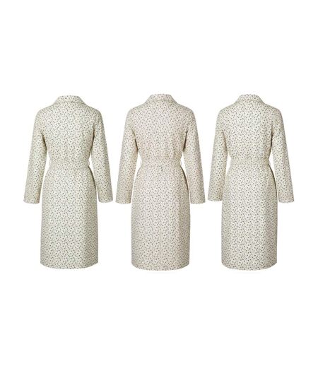 OZABI Chemise de Nuit Femme Pack de 3, Coton, Col Chemise Boutonné
