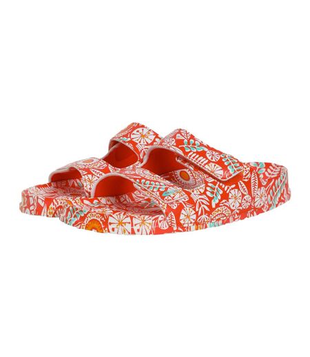 Womens/ladies appledore printed pool sliders tango red Weird Fish