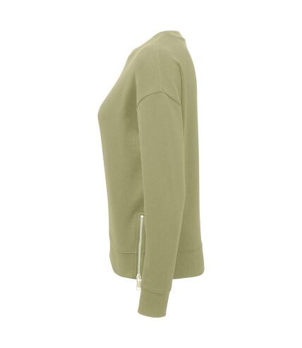 Womens/ladies recycled zipped sweatshirt sage green TriDri