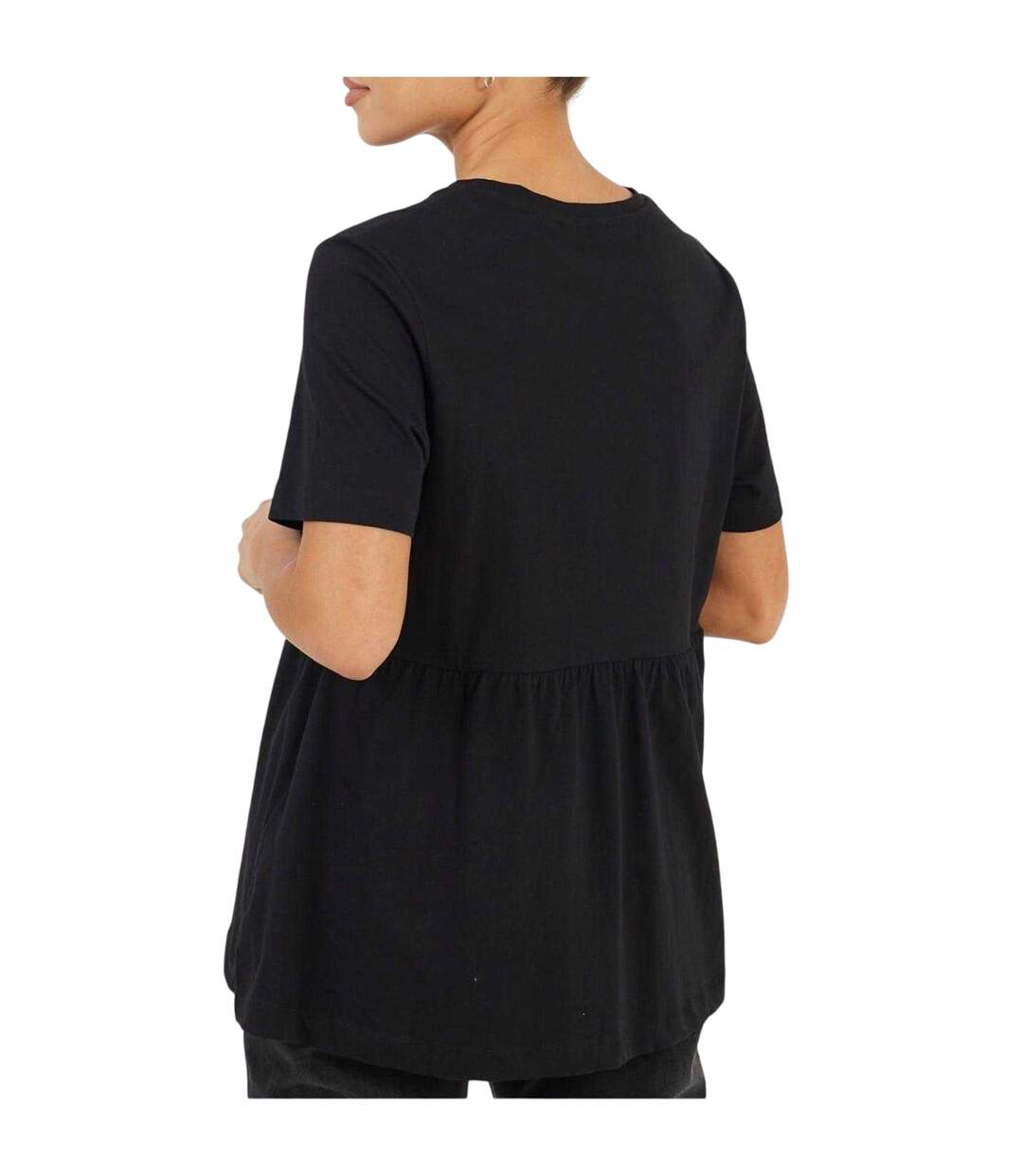 Womens/ladies Swing Smock Panel T-shirt Dress Black Brave Soul-3