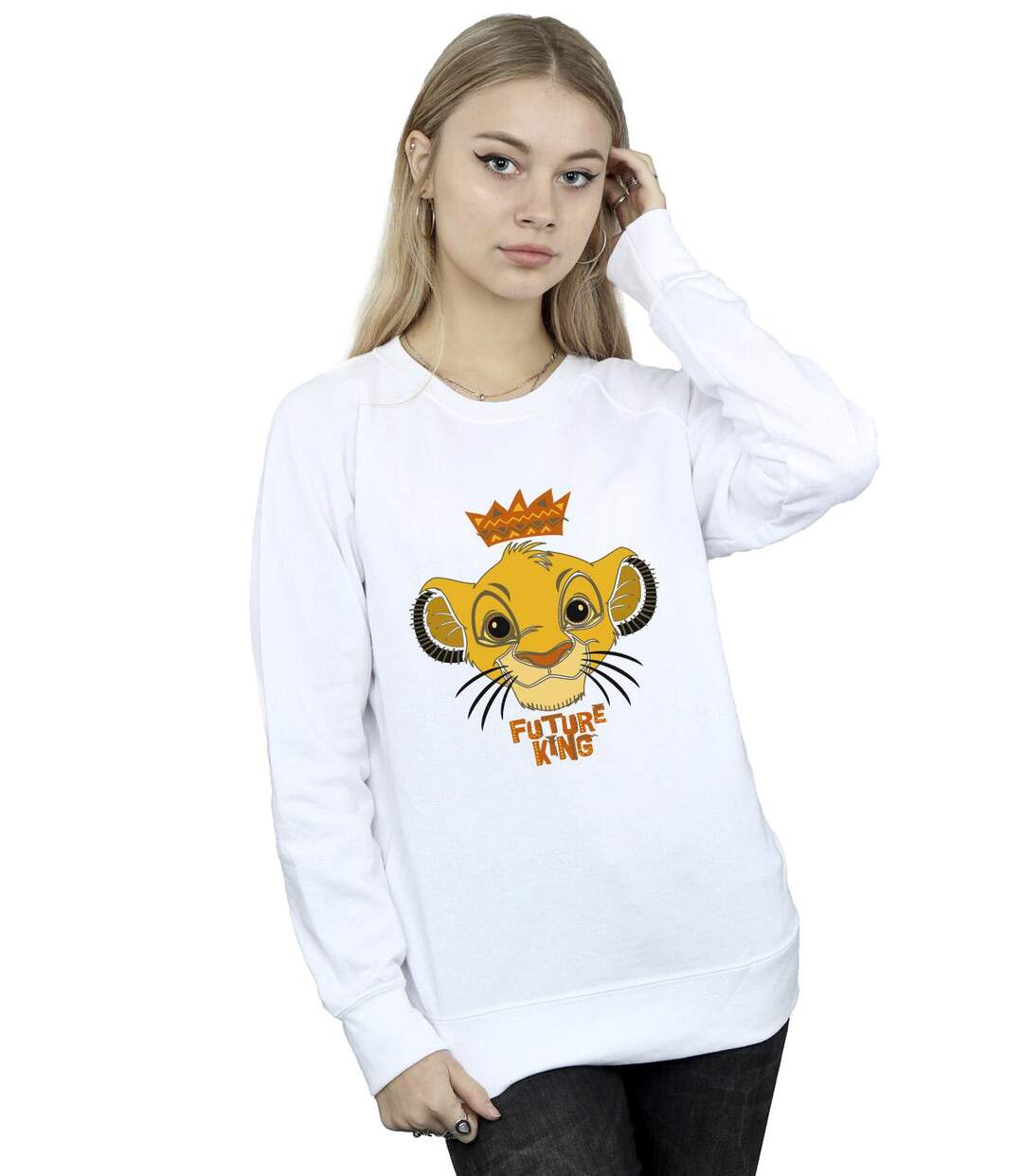 Disney - Sweat THE LION KING FUTURE KING - Femme (Blanc) - UTBI14277-2
