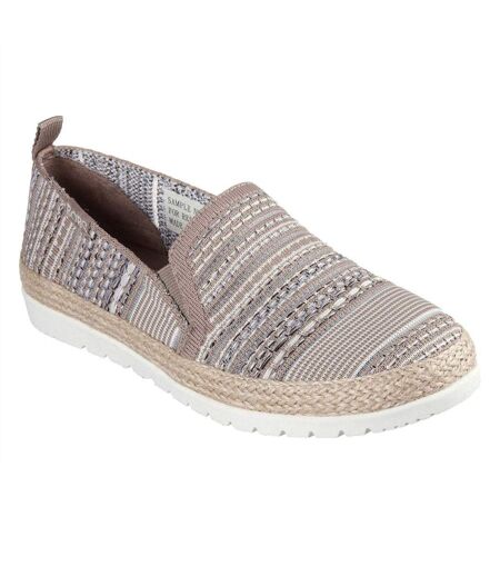Womens/ladies Twin Gore Woven Slip-on Espadrilles Multicoloured Skechers