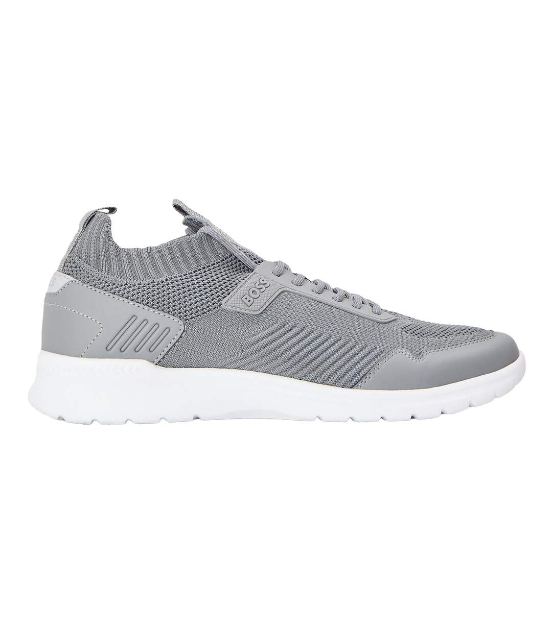 Mens Extreme Leather Low Cut Trainers Light Grey Boss-1