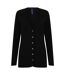 Henbury Ladies/Womens V-Neck Button Fine Knit Cardigan (Black) - UTRW662