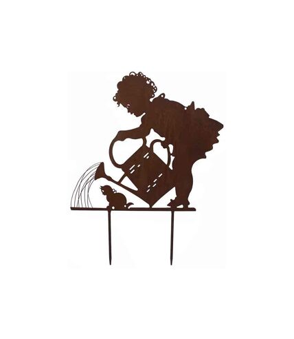 Silhouette en fer Petite fille avec arrosoir 50 x 20 x 45 cm