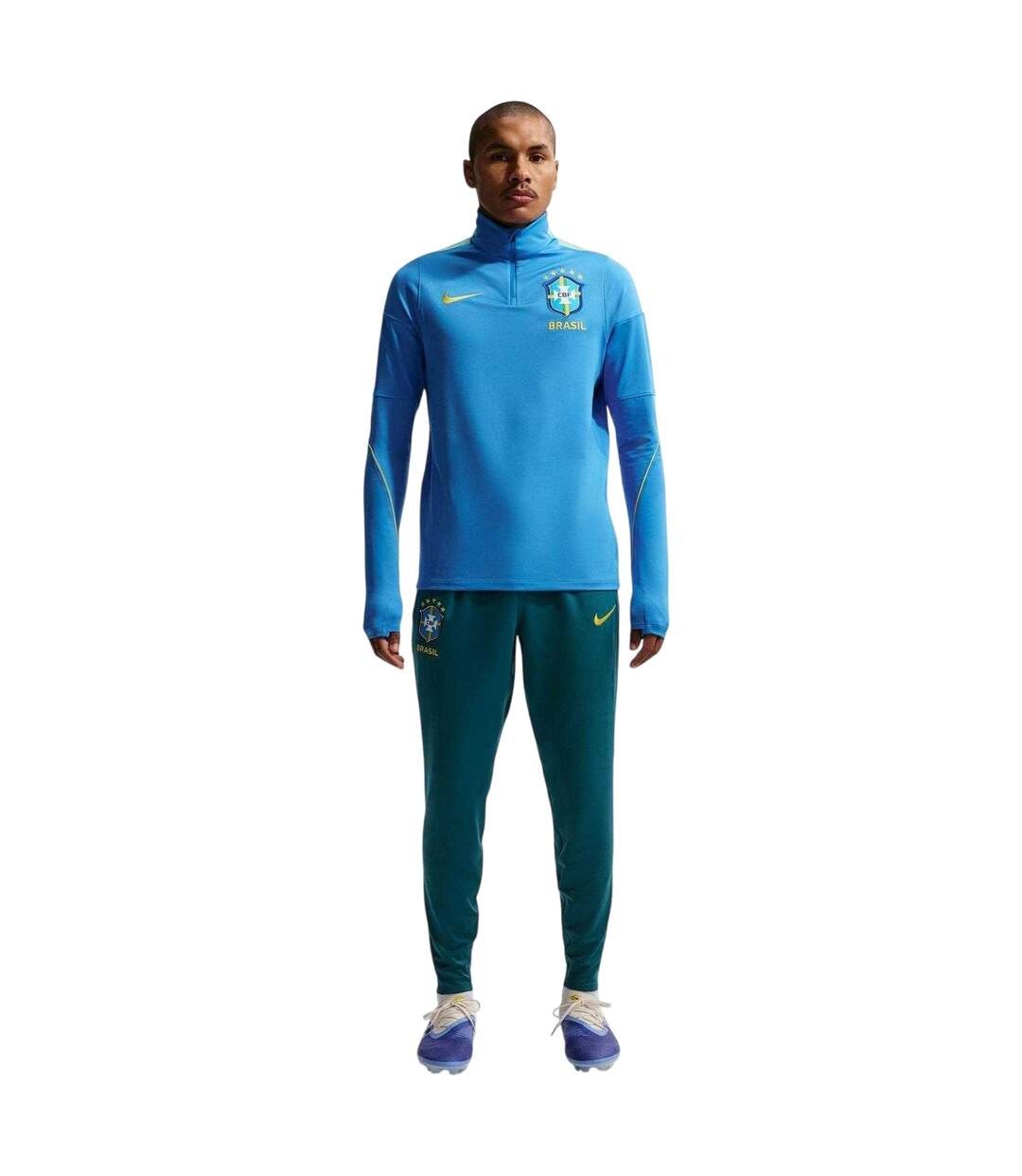 Haut D´entraînement Motif/style Brésil Homme Bleu Jaune Or Nike-1