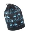 Result Womens/Ladies Winter Reindeer Snood Hat (Black/Aqua) - UTBC3056