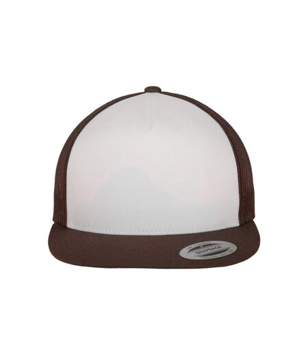 Casquette Trucker Motif/style Uni Classic Adulte Marron Blanc Flexfit